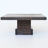 Brutalist square shaped coffee table Mid-Century France 1970