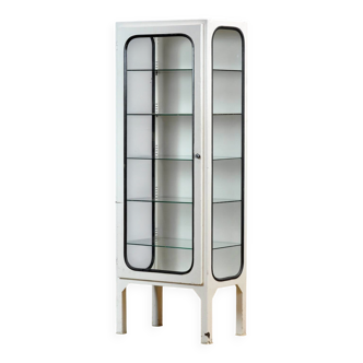 Armoire médicale vintage en fer et verre, années 1970
