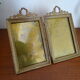 Double cadre photo diptyque bronze doré et laiton style Louis XVI - XIXème