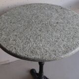 Round bistro table in gray stone