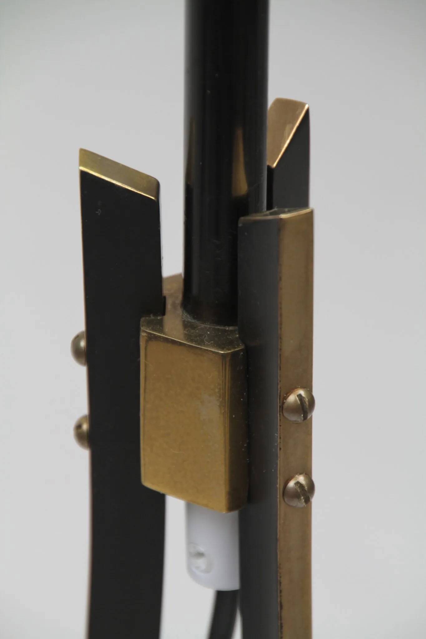 Black and Brass Floor Lamp, Model KT 706 — Konsthantverk Tyringe, Sweden, 1950s