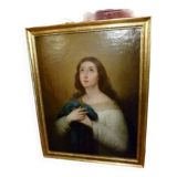 Peinture à l'huile religieuse. 19ème siècle