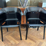 "Papyrus" black armchairs designed by Ronan and Erwan Bouroullec.