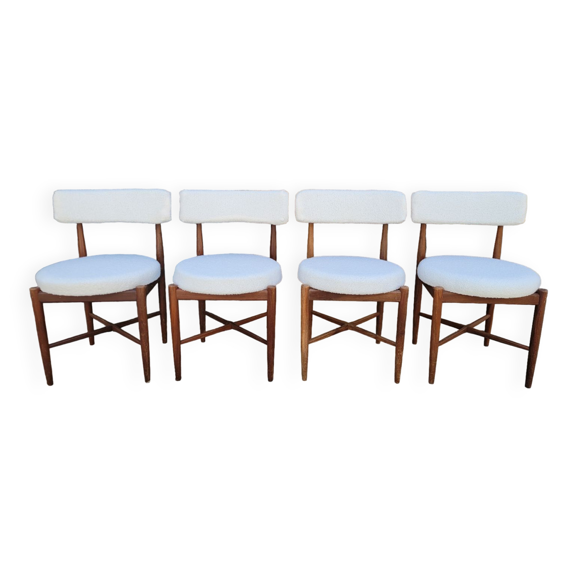 Series of 4 design Scandinavian teak chairs