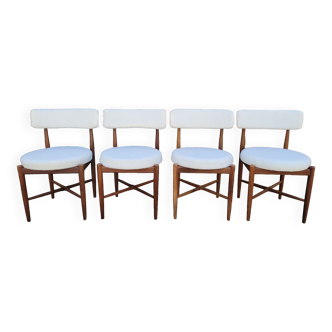 Series of 4 design Scandinavian teak chairs