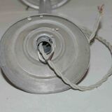 Art Deco faceted pressed glass globe pendant light