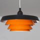 Danish metal pendant light 1970
