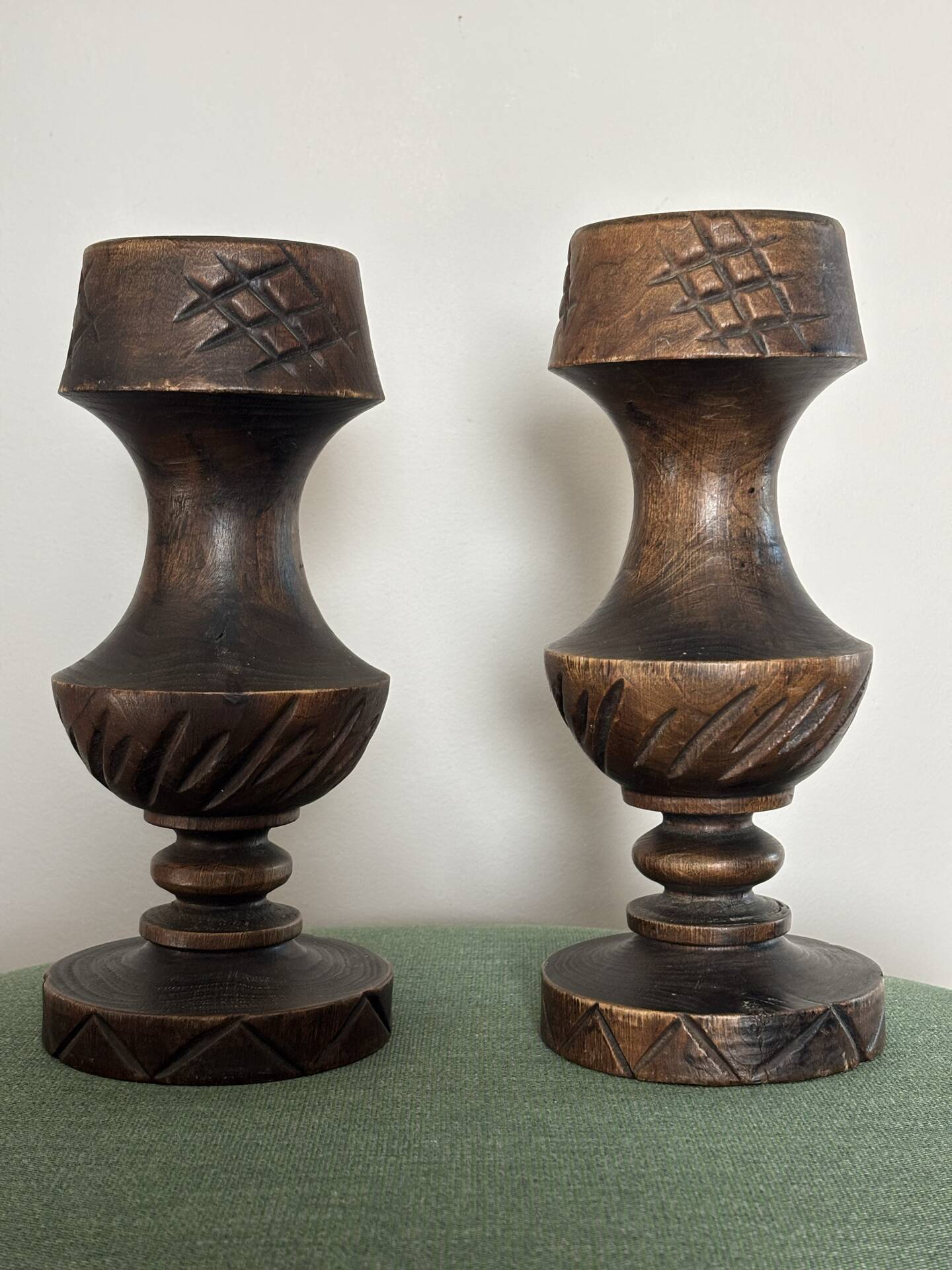 Wooden candle holders