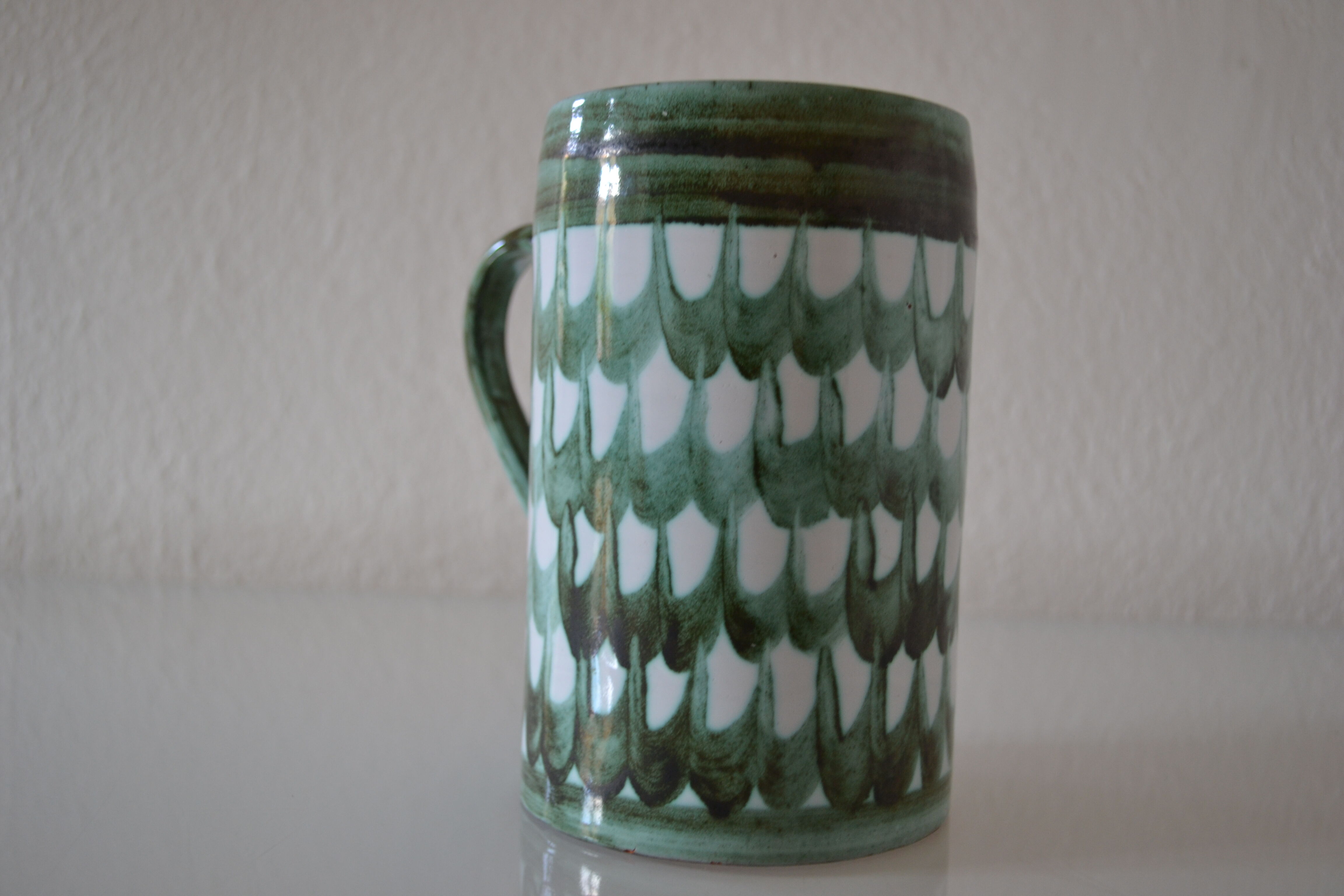 Vintage ceramic beer mug hallstatt austria