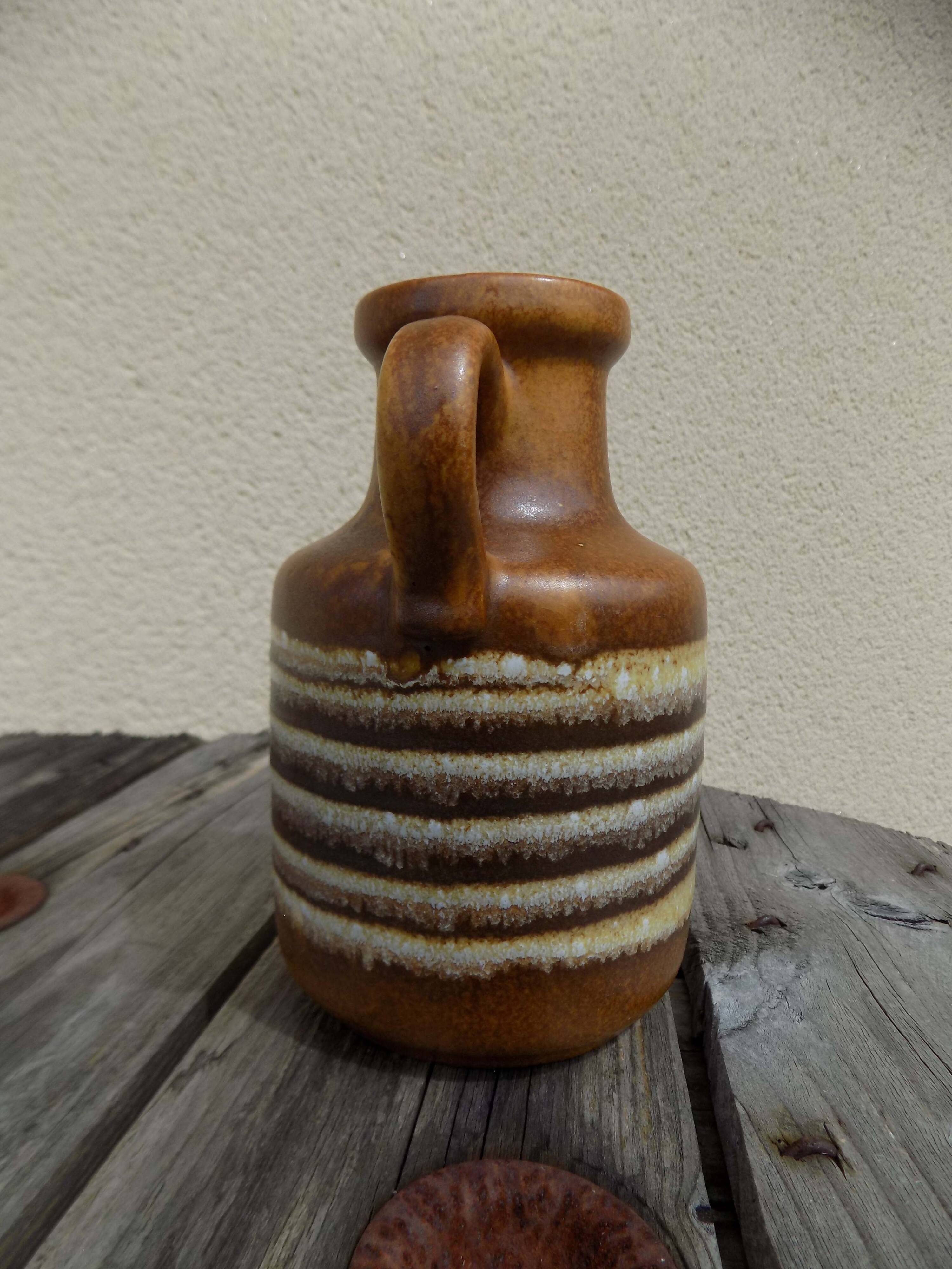 Striped stoneware vase
