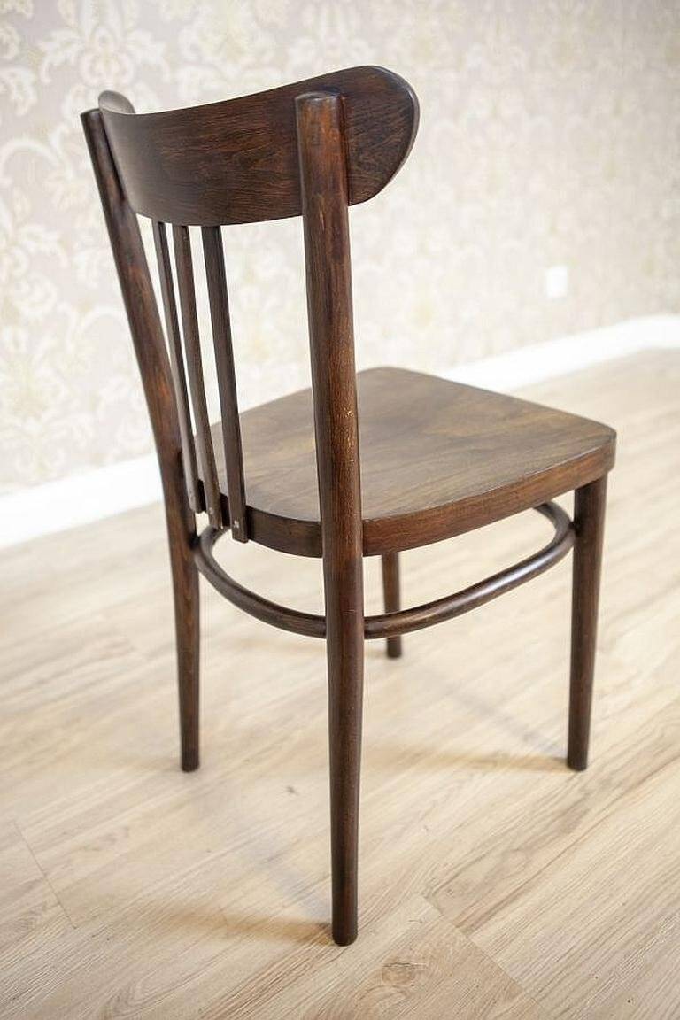 Set of Vintage Brown Beech Chairs, 1950s