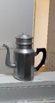 Old aluminum coffee maker