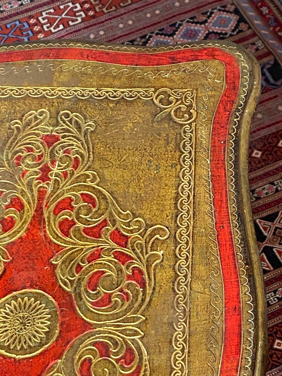 Florentine wooden side table