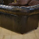Chesterfield 3-seater sofa in black leather