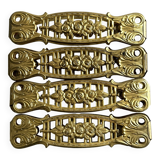 4 napkin rings - napkin holder - metal cutlery with golden rose flowers.