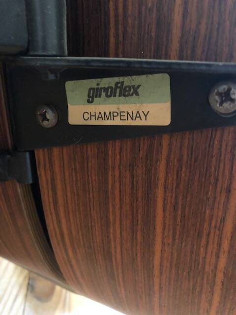 Office chair 1970 Stoll /Giroflex in black leather by Karl Ditter