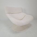 Restored Artifort F518 Lounge Chair by Geoffrey Harcourt in Bouclé Fabric,
