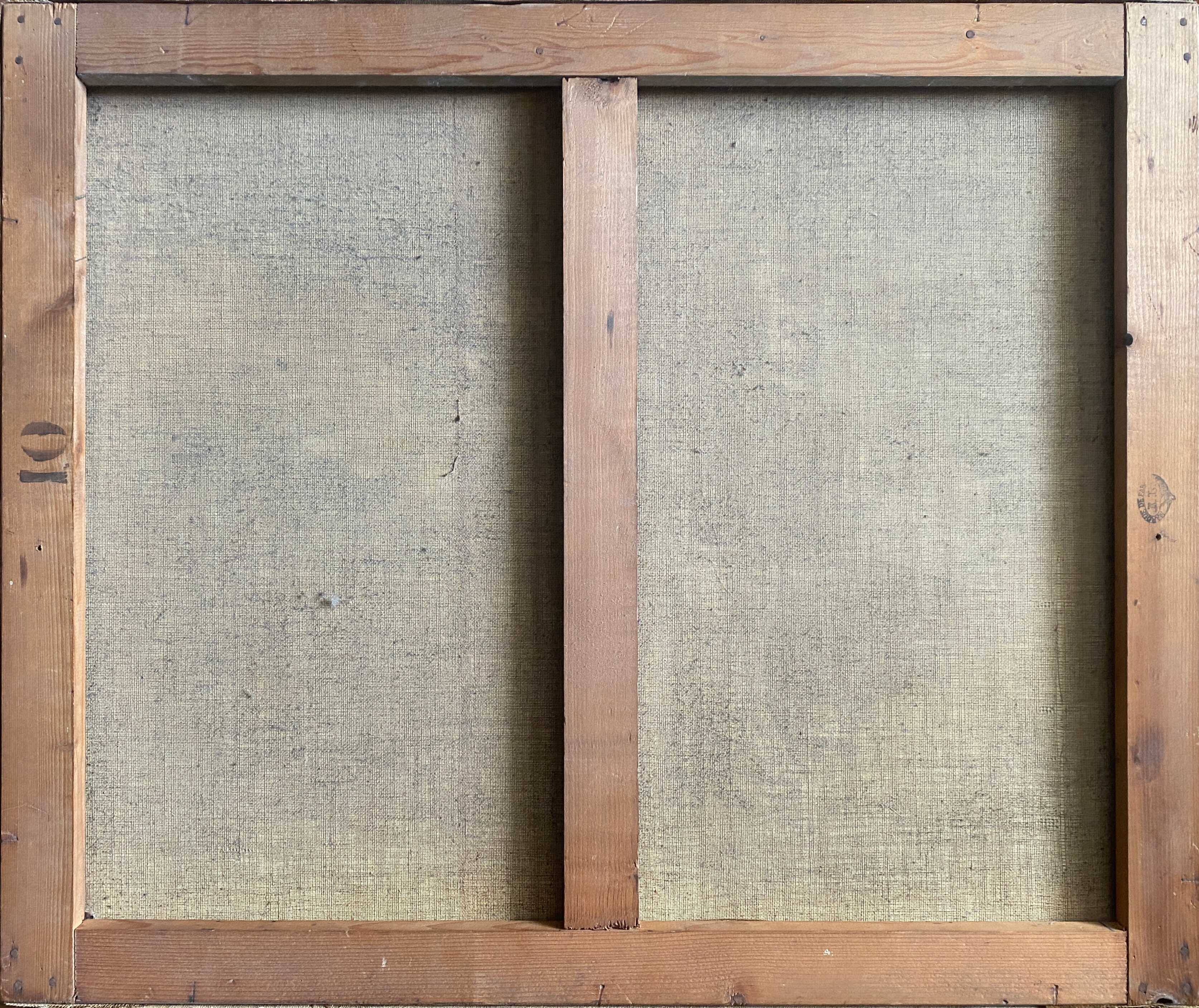 HST painting "Still life with basket and pike" signed H. Baillet 1912