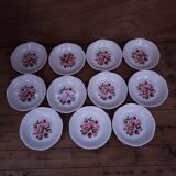 11 Moulin des Loups rose bouquet soup plates