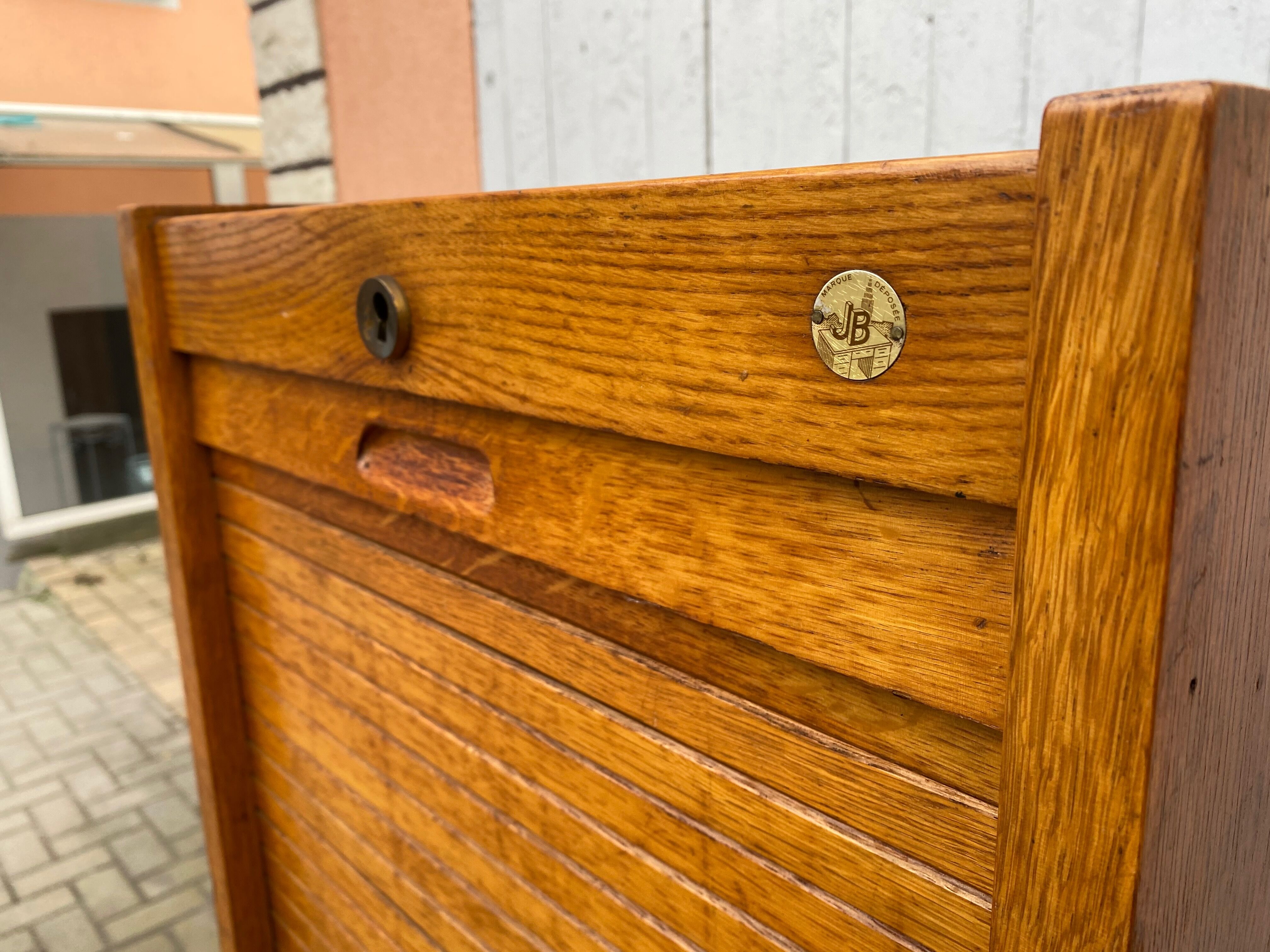 Industrial furniture notary binder with vintage j-b curtain 1960s