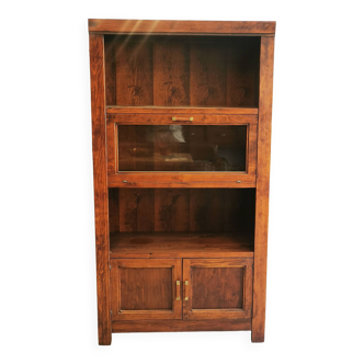 Meuble bar vintage en bois éxotique africain années 80