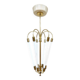 Art Deco brass scones cinema chandelier tubes 1930s
