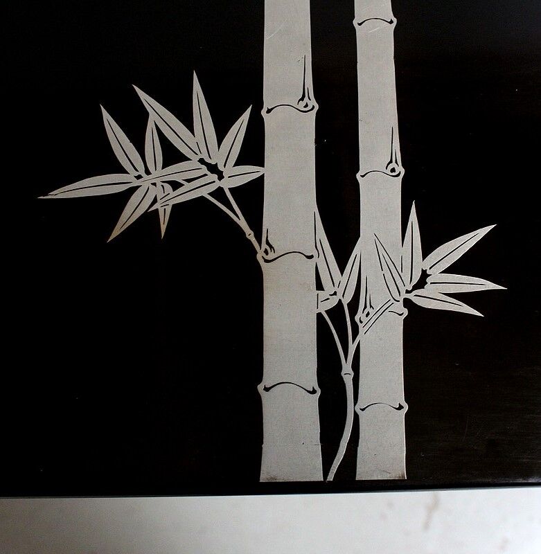 Chinese pull out tables in lase black