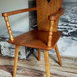 Art-popular armchair 50s in solid wood
