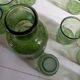 Carafe and 8 old glasses in bubble molded glass