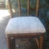 Chaise haute en bambou avec son coussin