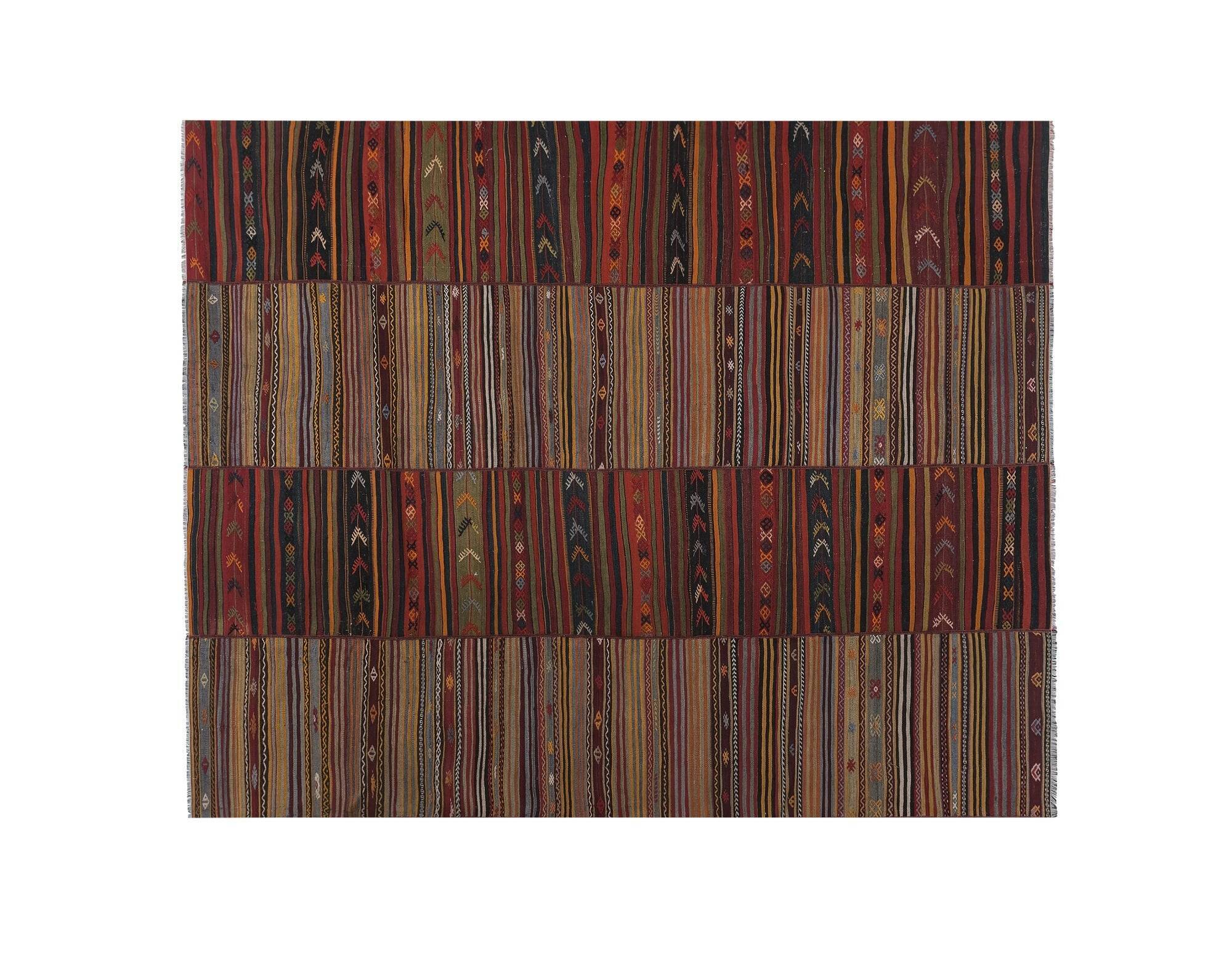Vintage Turkish kilim handwoven 273x356 cm