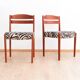 Danish teak dining chairs with zebra print from Boltinge Stølefabrik