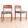 Danish teak dining chairs with zebra print from Boltinge Stølefabrik