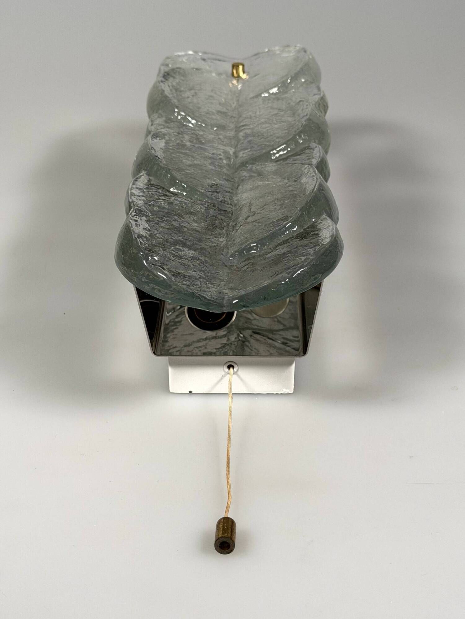 1960s 1970s Ice Glass Wall Sconce by J.T. Kalmar Franken KG Austria