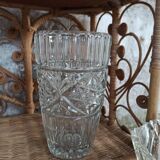 Four bohemian crystal vases