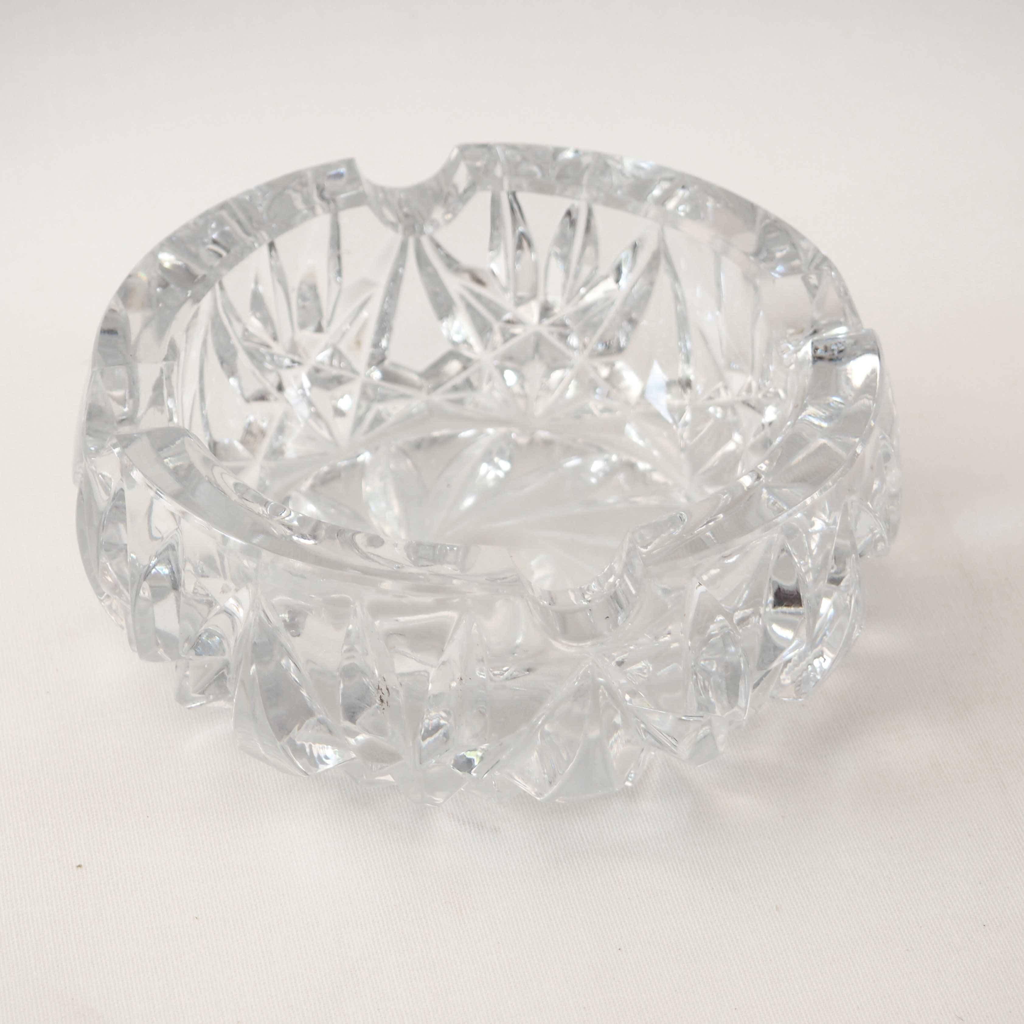 Cut crystal ashtray