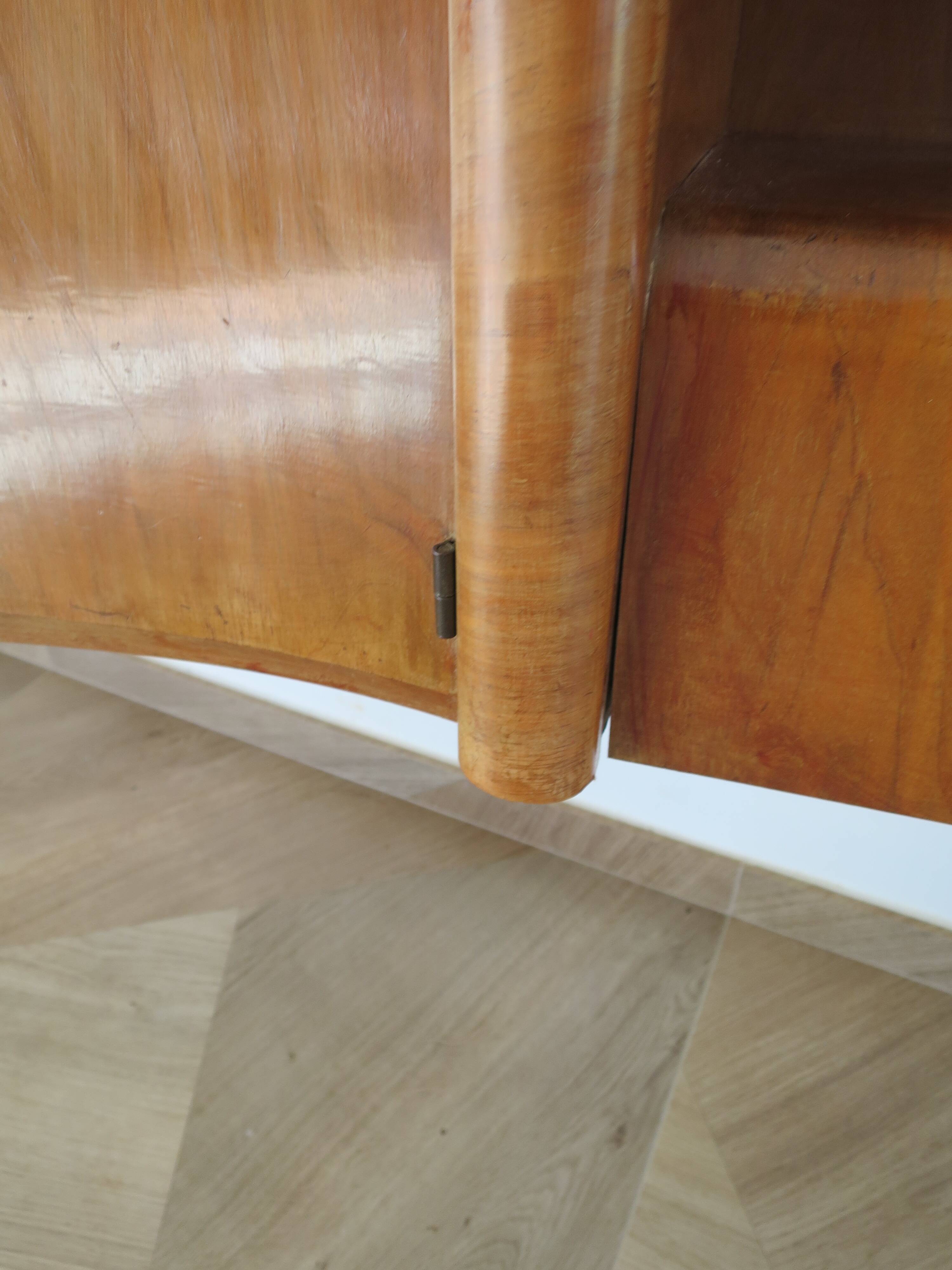 Headboard – console – sideboard – art deco – 2 doors – 2 niches in solid walnut e