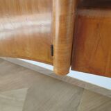 Headboard – console – sideboard – art deco – 2 doors – 2 niches in solid walnut e