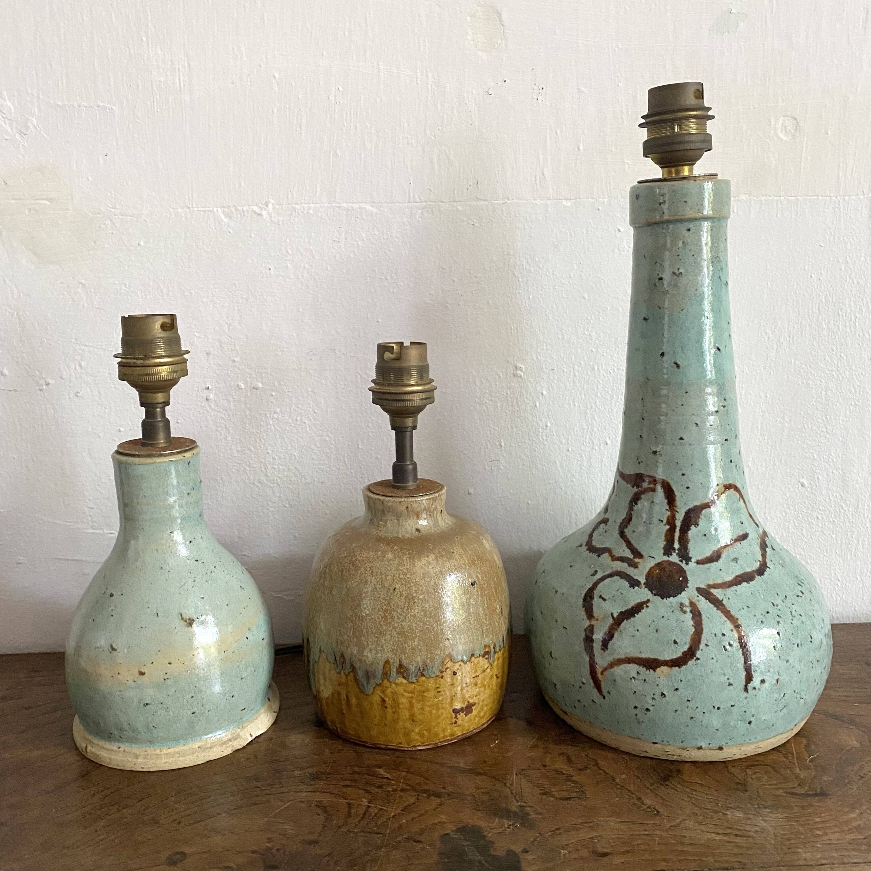 matching signed ceramic lamp bases