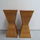 Vintage set of 2 pyramid side tables  Seventies