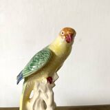 Ceramic parakeet, exotic bird in slip