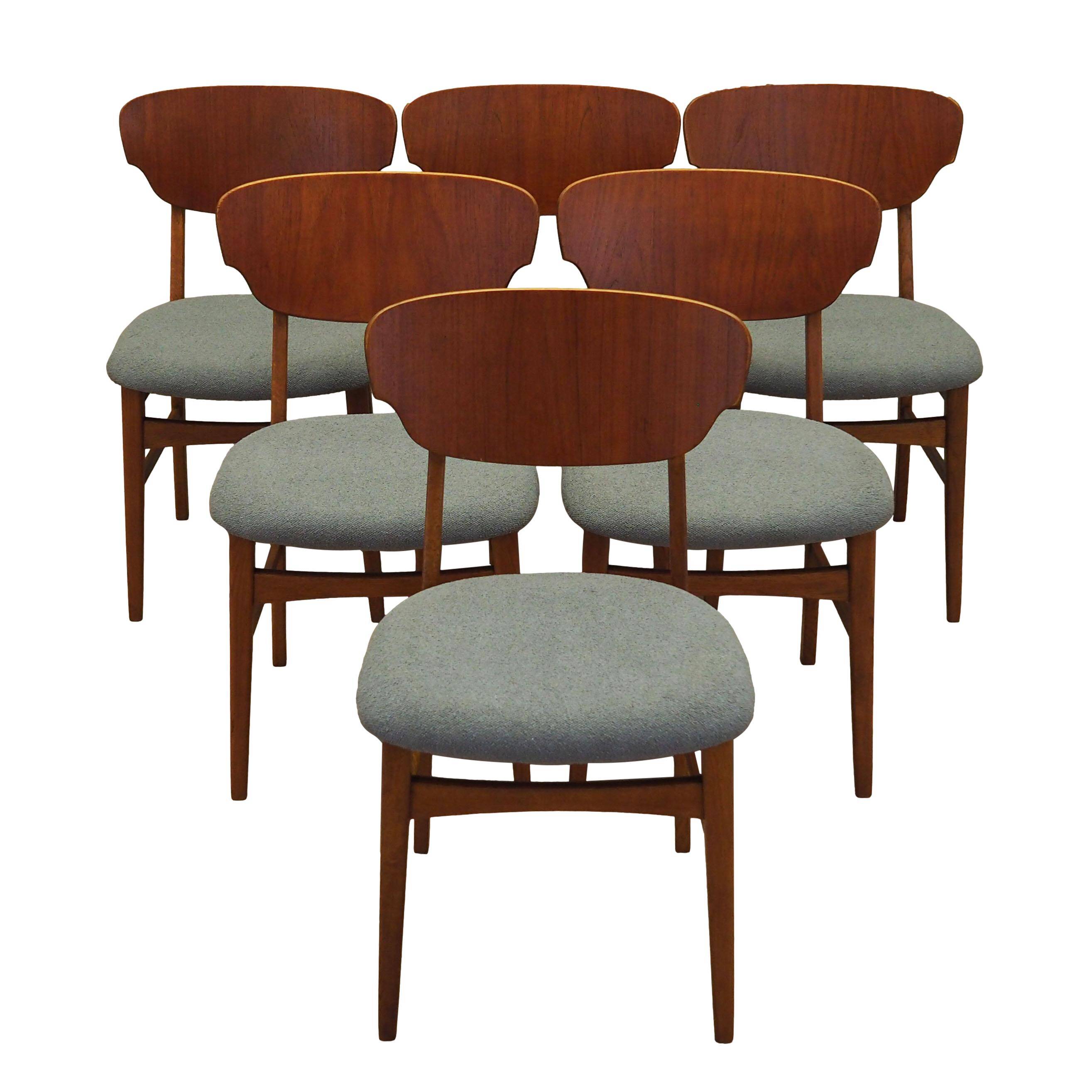 Set of six teak chairs, Danish design, 1970s, production: Denmark