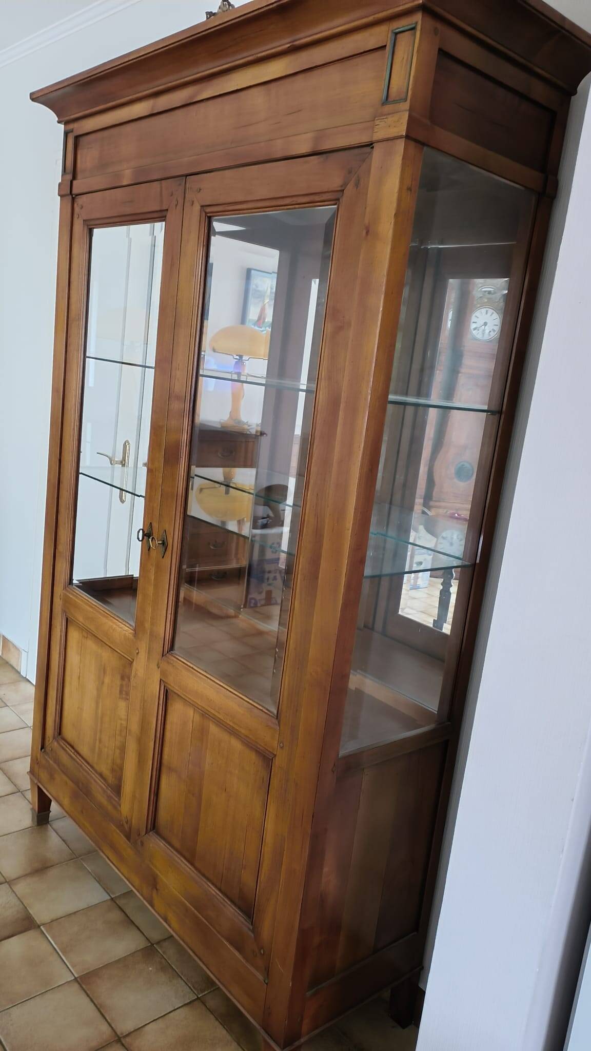 Large elegant glass cabinet