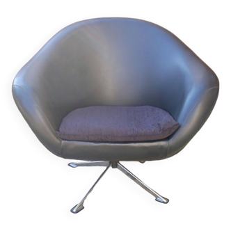 Fauteuil Coquille Ballon "EGG" 60/70 design scandinave par Karl Eric Klote pour Overman