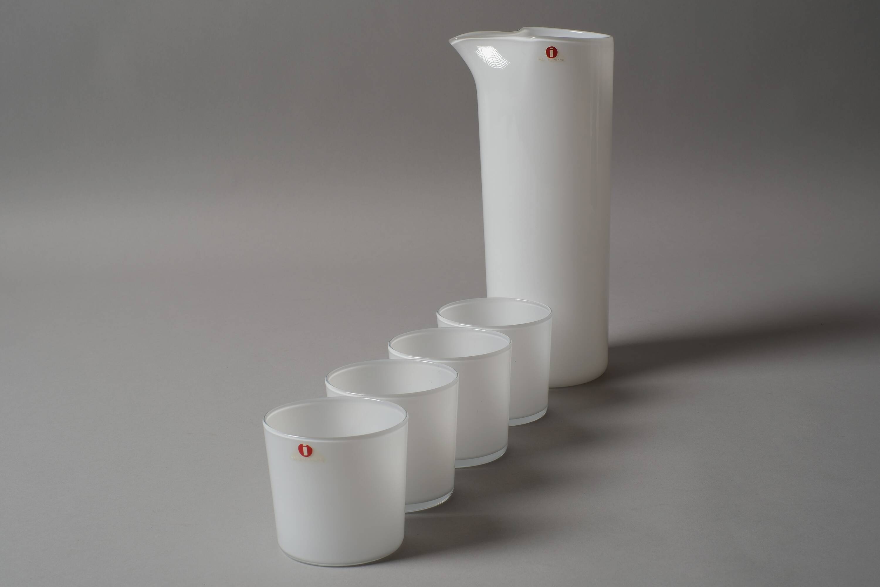 Iittala I-Lasi verre opalin blanc, Timo Sarpaneva, Finlande, années 1960