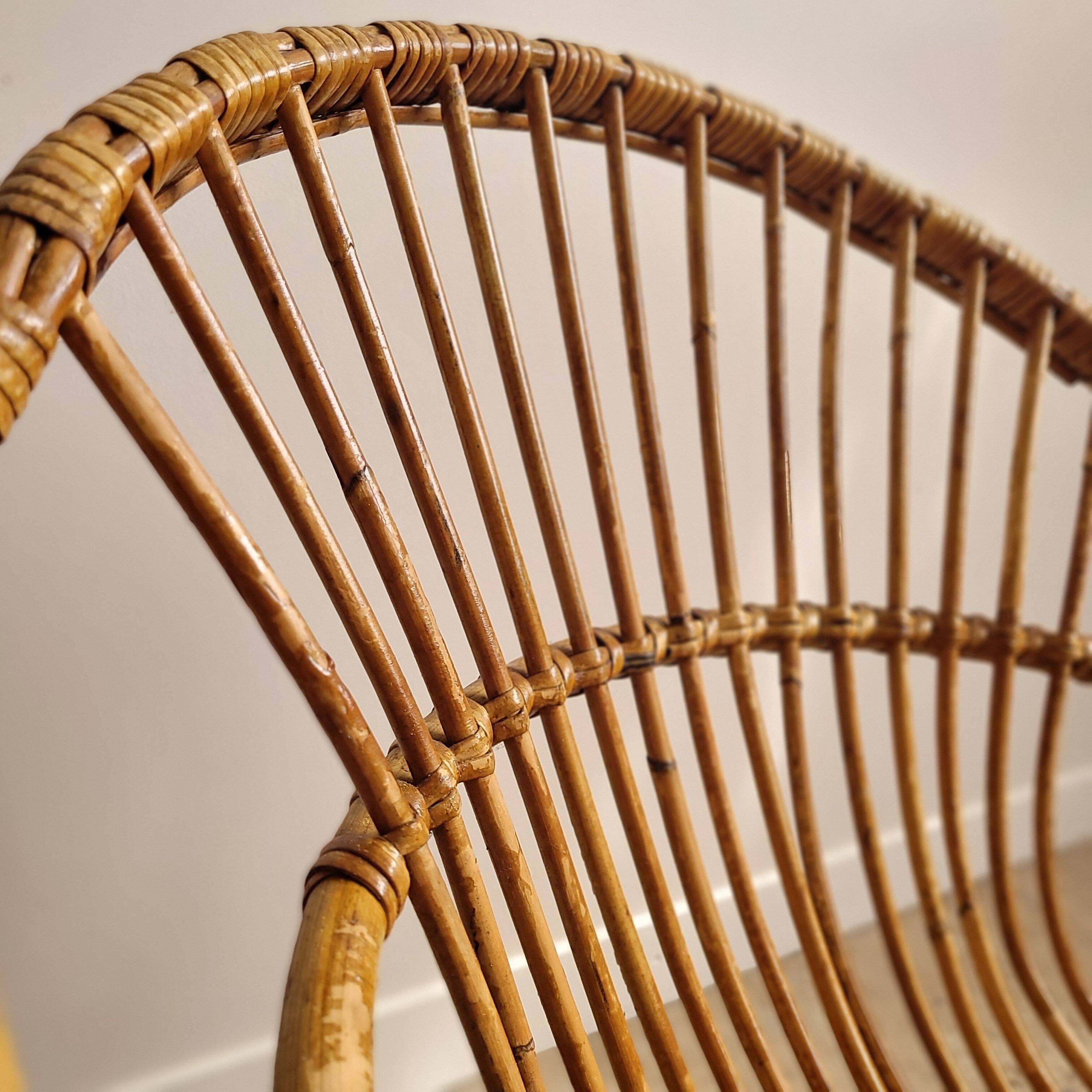 Fauteuils en rotin vintage