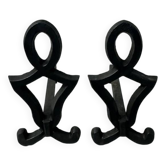 Pair of cast iron andirons