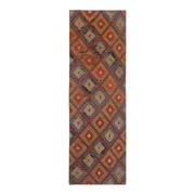 1970s Vintage Turkish Oushak Handmade Wool Cotton Red Runner Rug 78x224