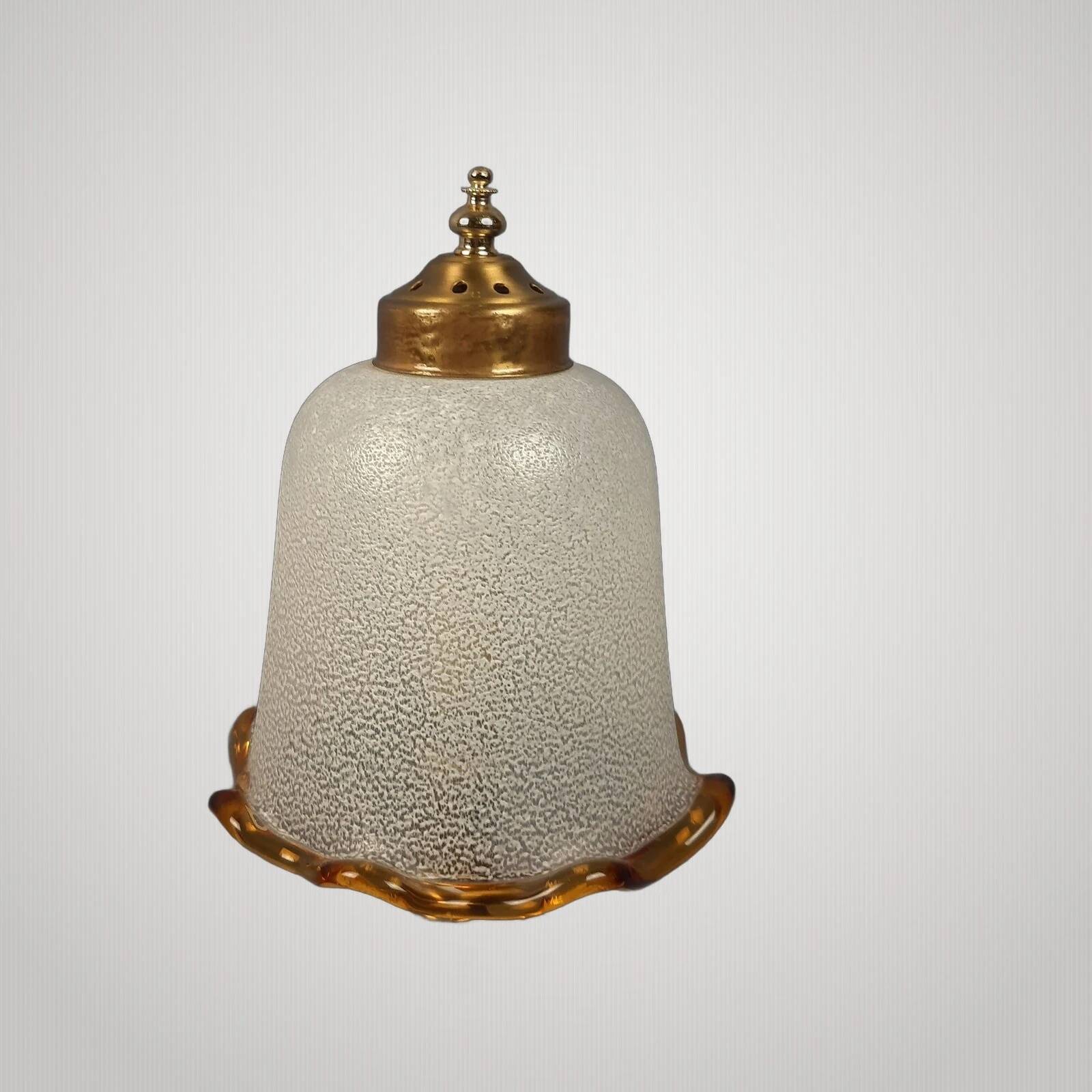 Lampe de Table Verre Murano Laiton Champignon Design Moderne Ans ‘70