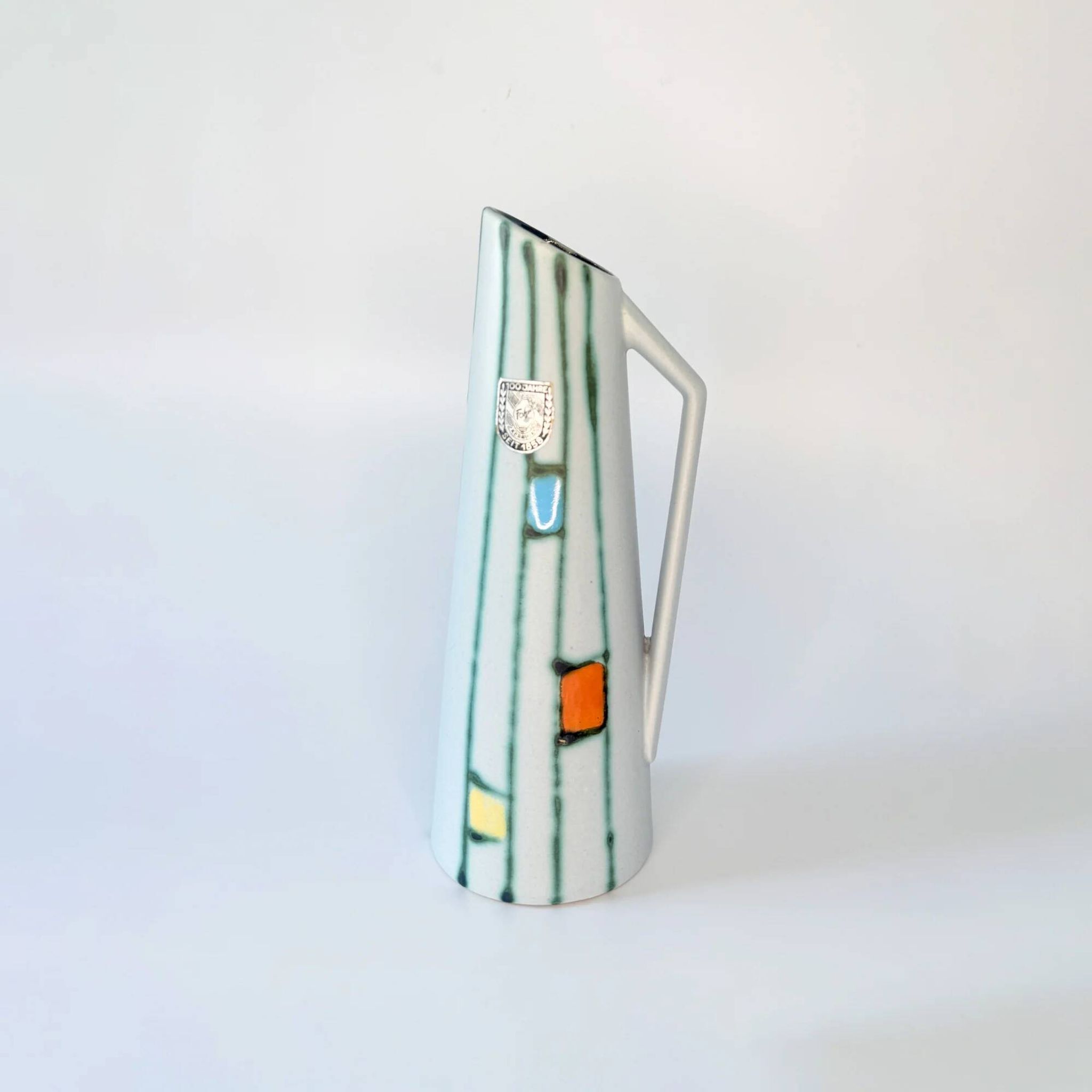 Vase en céramique Mondrian｜Allemagne 1950-60